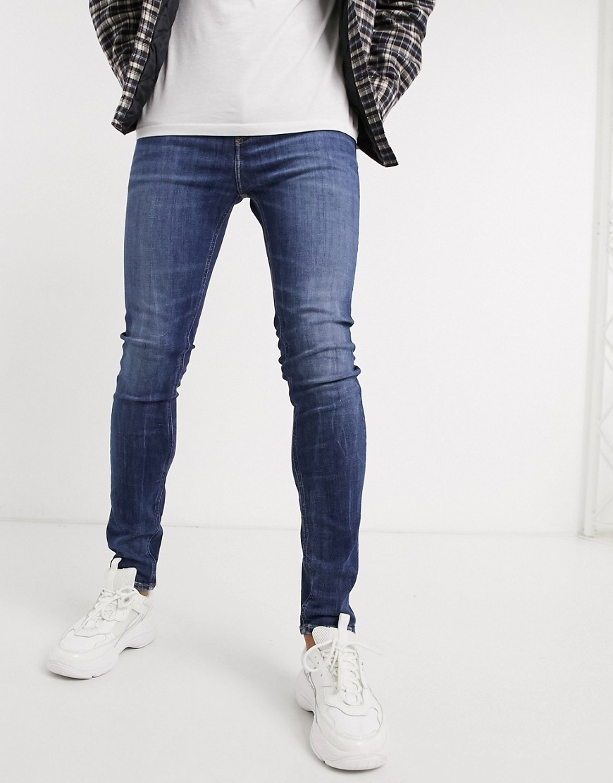 Calvin Klein Jeans super skinny dark wash jeans in blue