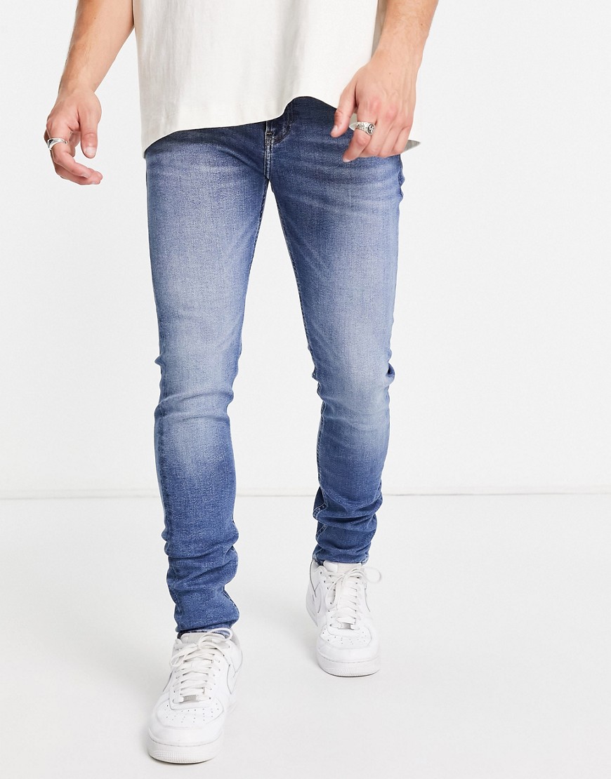 Calvin Klein Jeans super skinny fit jeans in mid wash-Blue