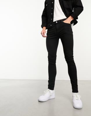Calvin Klein Jeans super skinny jeans in black - ASOS Price Checker