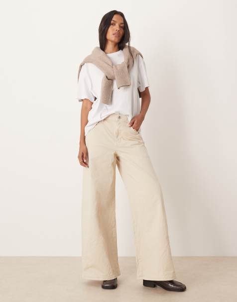 Calvin Klein Jeans super wide chino trousers in beige - view 1