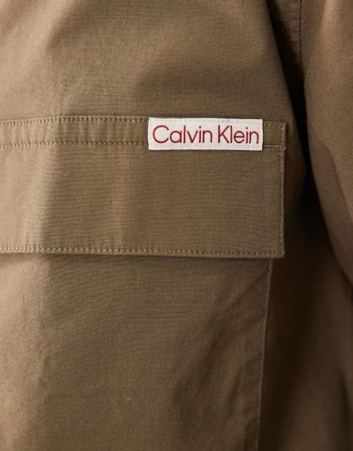 Calvin Klein Jeans - Surchemise décontractée à fermeture éclair - Fauve, 2 de 5