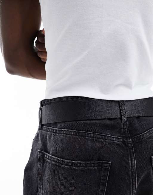 Calvin Klein Jeans – Svart klassiskt, vändbart läderskärp, 3 av 4