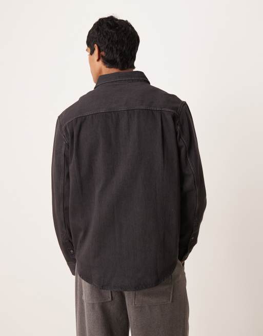 Calvin Klein Jeans – Svart, tvättad jeansskjorta, 3 av 5
