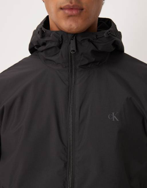 Calvin Klein Jeans – Svart, vattentät jacka i ripstop med huva, 5 av 5
