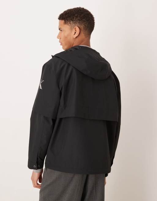 Calvin Klein Jeans – Svart vindjacka i ripstop och oversize med huva, 3 av 5