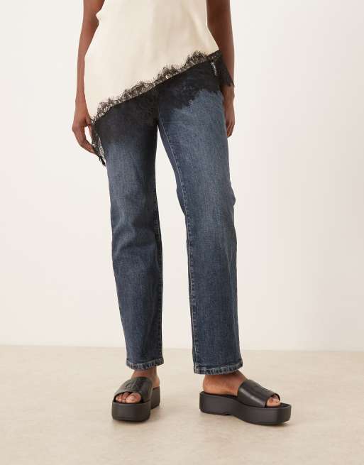 Calvin Klein Jeans – Svarta flatform-sandaler i läder med monogram  , 4 av 4