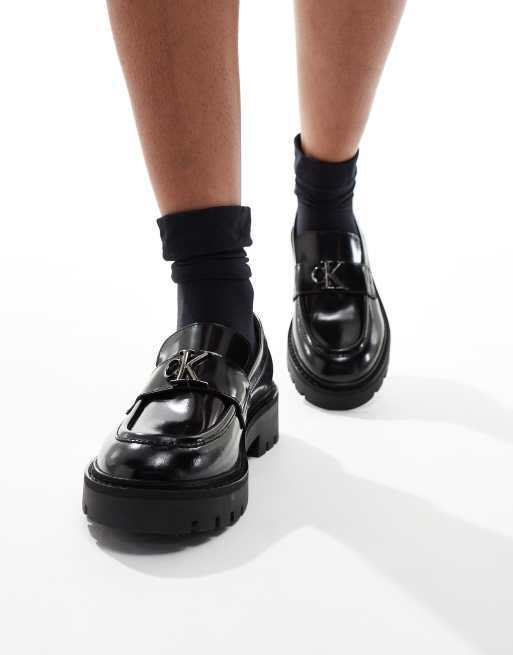 Calvin Klein Jeans – Svarta loafers med logga 