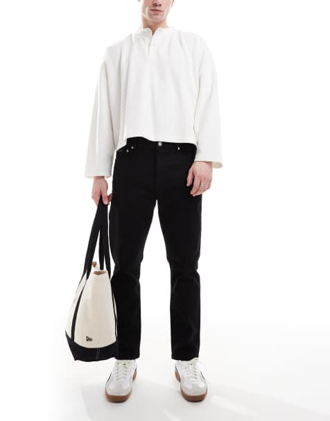 Calvin Klein Jeans – Svarta, tvättade jeans i dad-modell - view 1