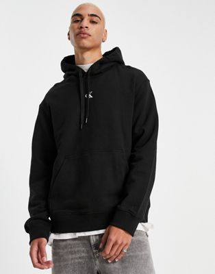  Calvin Klein Jeans - Sweat à capuche à découpe et logo bicolore - Noir