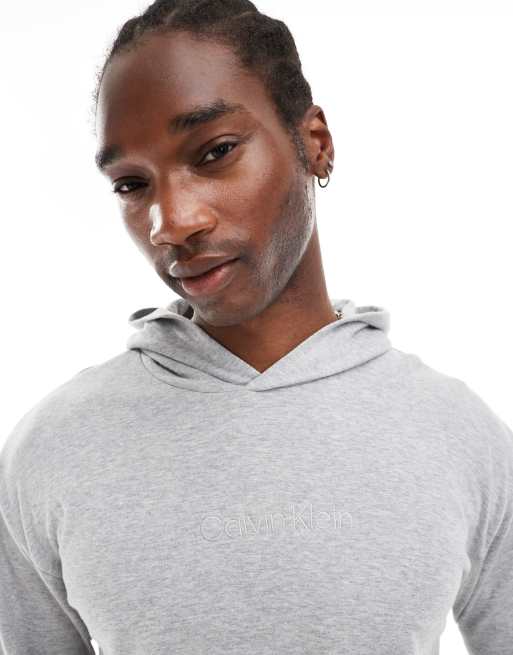 Calvin Klein Jeans - Sweat à capuche confort - Gris chiné