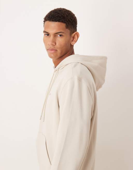 Calvin Klein Jeans - Sweat à capuche en tissu éponge à écusson - Crème, 4 de 5