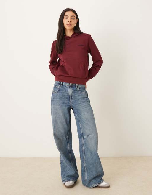 Calvin Klein Jeans - Sweat à capuche ultra-brillant - Bordeaux, 2 de 4