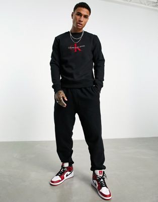 Marques de designers Calvin Klein Jeans - Sweat à logo floqué monogramme - Noir