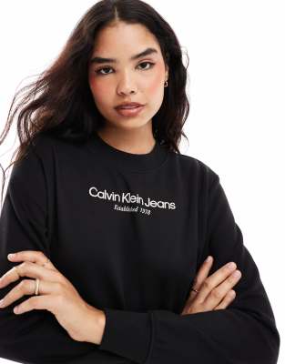 Calvin Klein Jeans - Sweatshirt in CK-Schwarz mit Logo