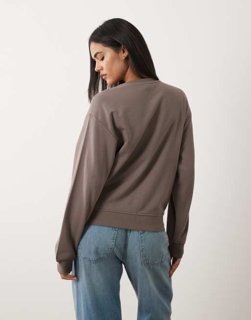 Calvin Klein Jeans sweatshirt in French Terry con monogramma, malva, 4 di 4