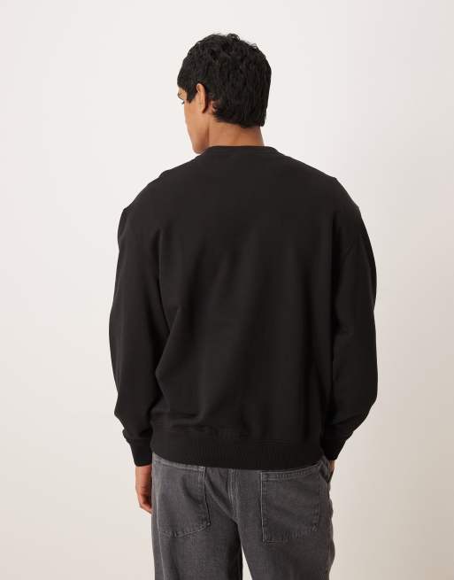 Calvin Klein Jeans – Sweatshirt in Schwarz mit Logoaufnäher , 3 von 5