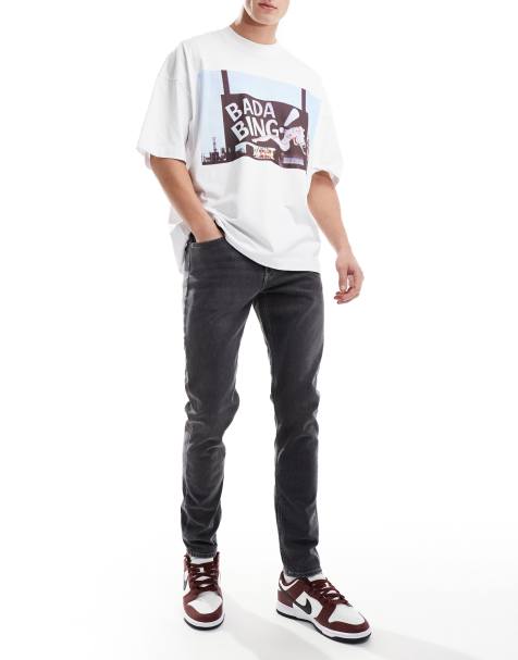 Calvin Klein Jeans – Szare dopasowane jeansy ze zwężanymi nogawkami - view 1