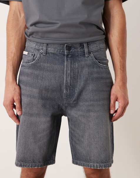 Calvin Klein Jeans – Szare sprane luźne szorty jeansowe w stylu lat 90. - view 1