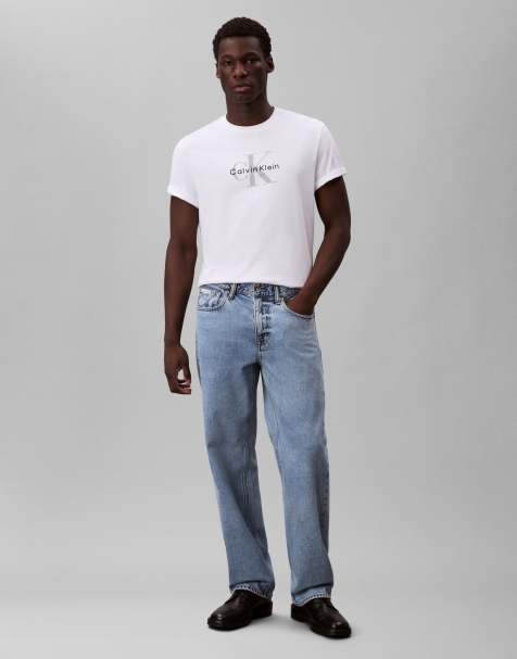 Calvin Klein Jeans – Szaroniebieskie jeansy z prostymi nogawkami w stylu lat 90. - view 1