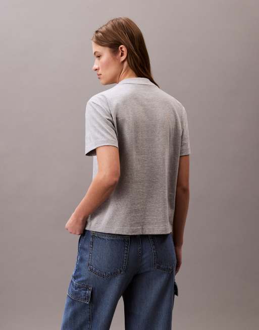 Calvin Klein Jeans – Szary T-shirt z logo 1968, 4 z 4
