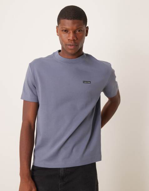 Calvin Klein Jeans label logo t-shirt in grey