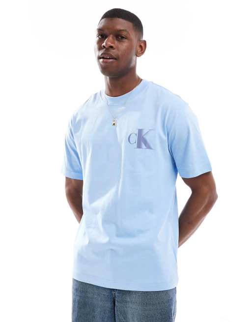 Calvin Klein Jeans - T-shirt à grand imprimé CK - Bleu clair, 2 de 4