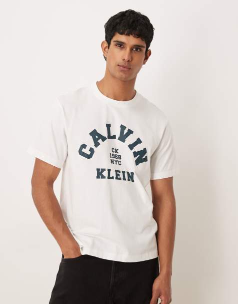 Calvin Klein Jeans - T-shirt à imprimé style universitaire devant - Blanc - view 1