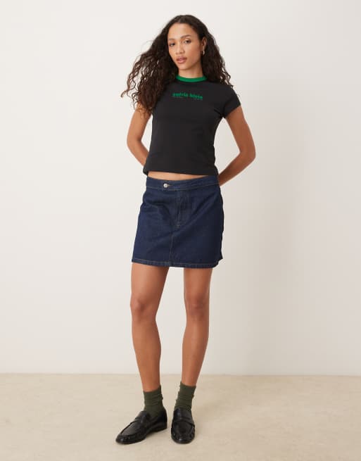 Calvin Klein Jeans - T-shirt à logo avec bords contrastants - Noir et vert, 3 de 4