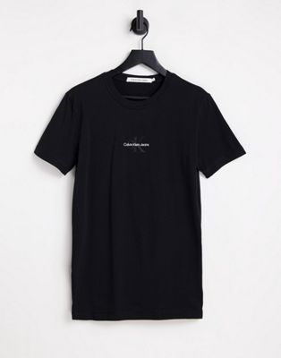 Homme Calvin Klein Jeans - T-shirt à logo monogramme ton sur ton - Noir