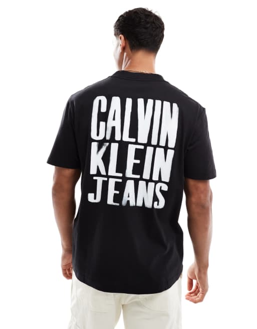 Calvin Klein Jeans - T-shirt à logo style peint au dos - Noir, 3 de 4