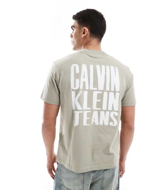 Calvin Klein Jeans - T-shirt à logo style peint au dos - Taupe - view 1