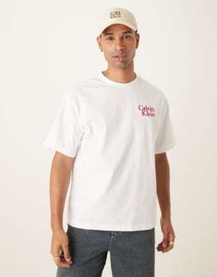 Calvin Klein Jeans - T-shirt à logo sur le devant - Blanc