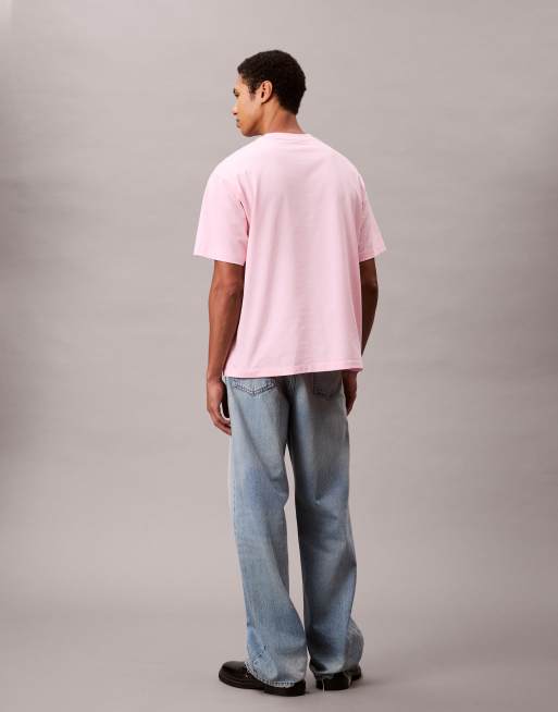 Calvin Klein Jeans - T-shirt à logo sur le devant - Rose, 4 de 5