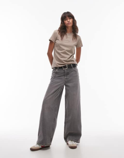 Calvin Klein Jeans - T-shirt ajusté avec logo monogramme - Taupe, 3 de 4