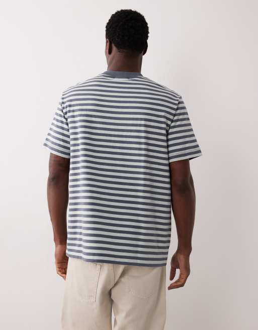 Calvin Klein Jeans - T-shirt antracite a righe con monologo , 3 di 5