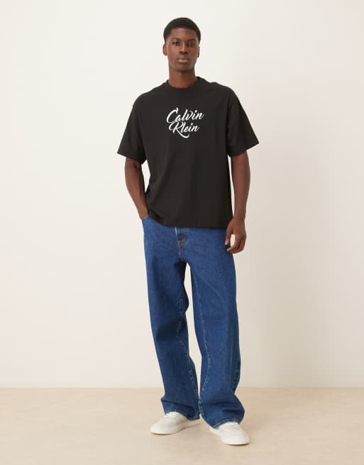 Calvin Klein Jeans - T-shirt avec grande inscription - Noir, 2 de 5