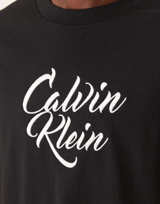 Calvin Klein Jeans - T-shirt avec grande inscription - Noir, 5 de 5