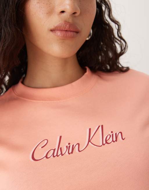 Calvin Klein Jeans - T-shirt avec inscription logo - Rose, 3 de 4