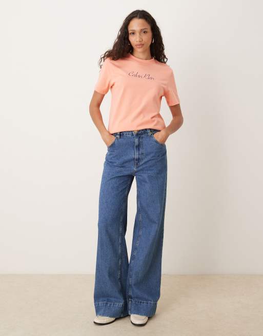 Calvin Klein Jeans - T-shirt avec inscription logo - Rose, 4 de 4