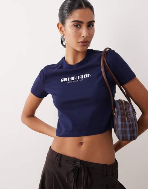 Calvin Klein Jeans - T-shirt baby corta blu navy - view 1