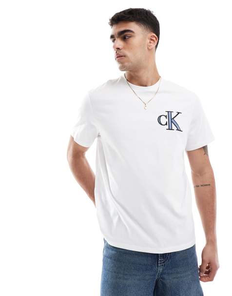 Calvin Klein Jeans - T-shirt bianca comoda con toppa con logo - view 1