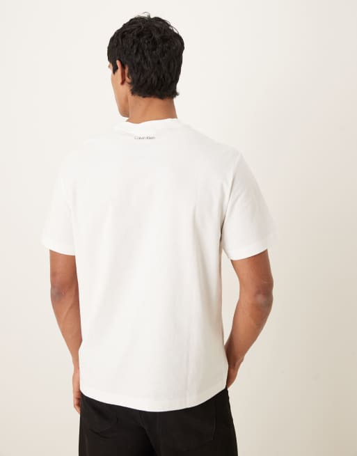 Calvin Klein Jeans - T-shirt bianca con stampa, 3 di 5