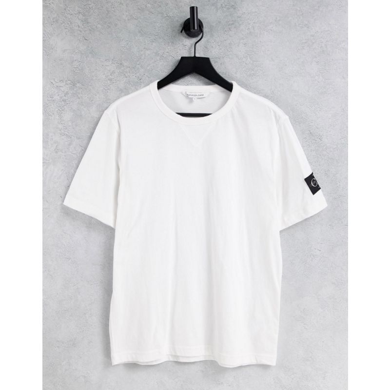  Designer Calvin Klein Jeans - T-shirt bianca con stemma monogramma