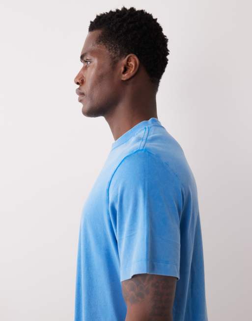 Calvin Klein Jeans - T-shirt blu lavaggio acido con grafica, 4 di 5