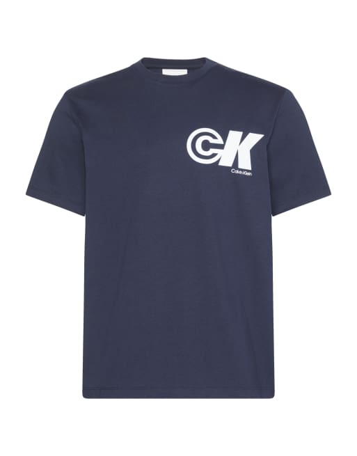 Calvin Klein Jeans - T-shirt blu navy con stampa CK sul retro, 4 di 5