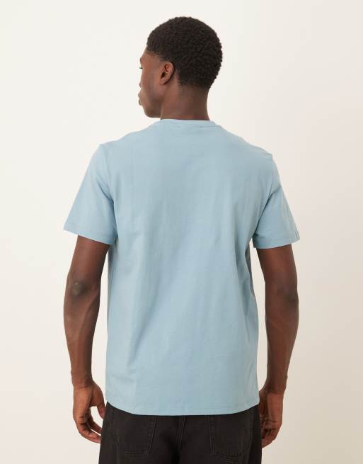 Calvin Klein Jeans - T-shirt blu polvere con logo piccolo, 3 di 5
