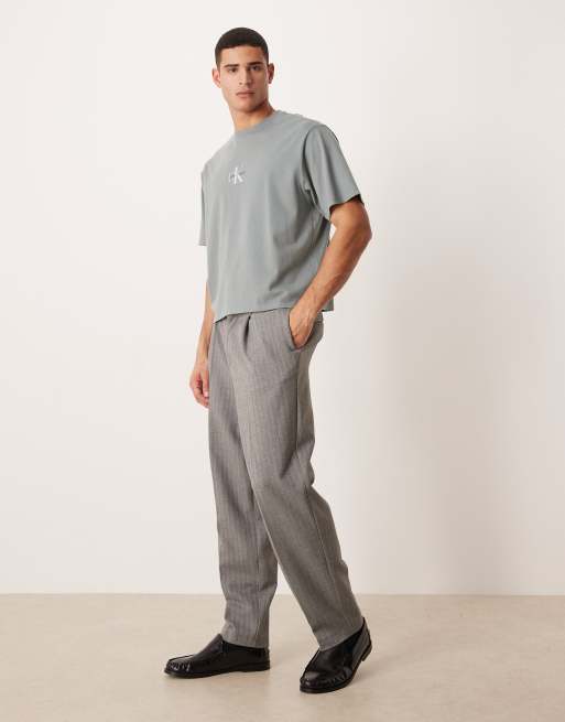 Calvin Klein Jeans - T-shirt comoda con logo anni '90 verde slavato , 2 di 5