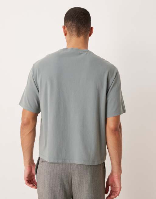 Calvin Klein Jeans - T-shirt comoda con logo anni '90 verde slavato , 3 di 5