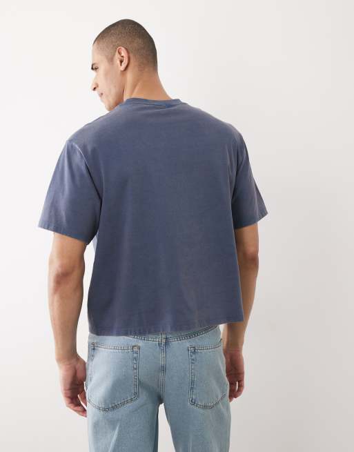 Calvin Klein Jeans - T-shirt con logo anni '90 lavaggio blu denim , 5 di 5