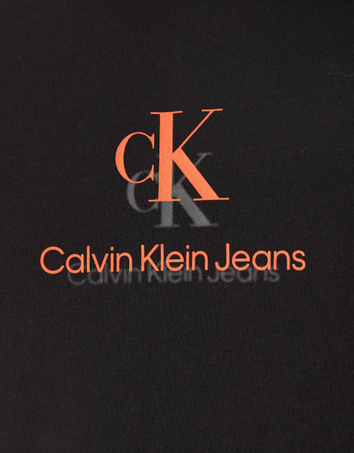 Calvin Klein Jeans - T-shirt con logo sfumato, colore nero, 5 di 5